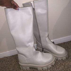Cream/White PLT Chunky Boots